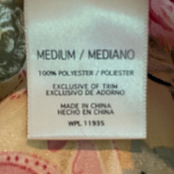 SOPHIA by DELICATES Silky Gold Robe with Floral Rose Print and Tie Belt, Medium - Picture 8 of 9